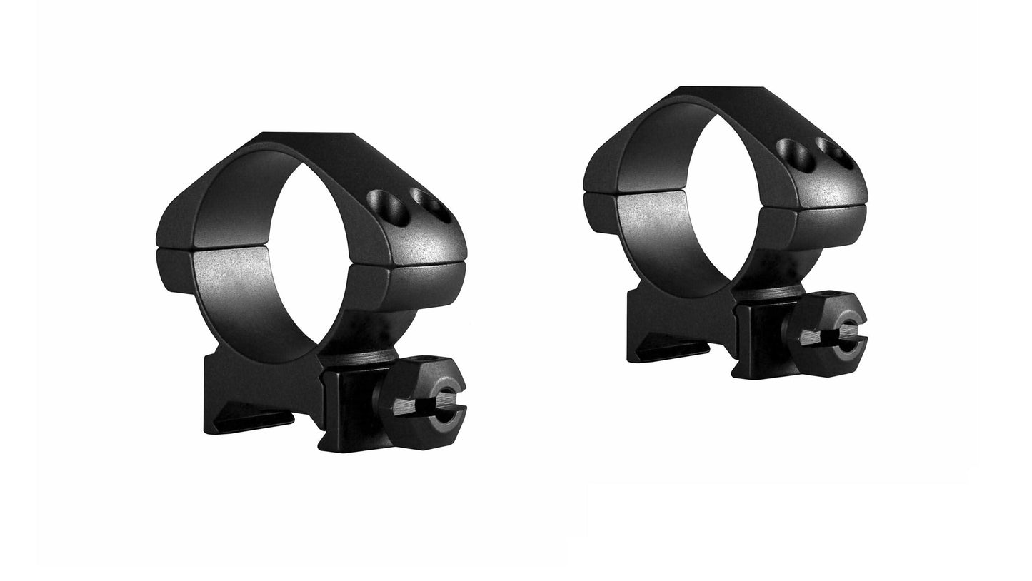 Hawke Precision Steel 30mm 2 Piece Weaver Scope Rings - Hex Nut